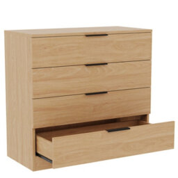 Lassic Vida Designs Trega Pine 4 Drawer Chest Compact Space-Saving Bedroom Storage Unit, Engineered Wood (H)740mm X (W)660mm X (D)360mm - thumbnail 8