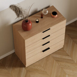 Lassic Vida Designs Trega Pine 4 Drawer Chest Compact Space-Saving Bedroom Storage Unit, Engineered Wood (H)740mm X (W)660mm X (D)360mm - thumbnail 7