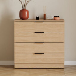 Lassic Vida Designs Trega Pine 4 Drawer Chest Compact Space-Saving Bedroom Storage Unit, Engineered Wood (H)740mm X (W)660mm X (D)360mm - thumbnail 2