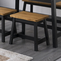 Core Products Corona Pair Of Black Dining Stools With Live Edge - Rustic Wooden Stools 45 X 52Cm - thumbnail 4