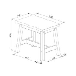 Core Products Corona Pair Of Black Dining Stools With Live Edge - Rustic Wooden Stools 45 X 52Cm - thumbnail 5