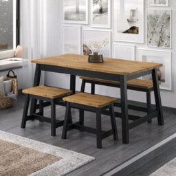 Core Products Corona Pair Of Black Dining Stools With Live Edge - Rustic Wooden Stools 45 X 52Cm - thumbnail 6