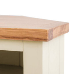 Farro Cream 90Cm Corner Tv  Unit - Fully Assembled - Painted With Oak Top By Roseland Furniture - thumbnail 4
