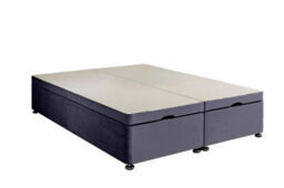 Adore Designs Plush Velvet Ottoman Storage Bed Base - End-Lift - 6Ft Super King - Grey - thumbnail 1