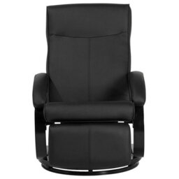 Beliani Recliner Chair Might With Footrest Faux Leather Black - thumbnail 4