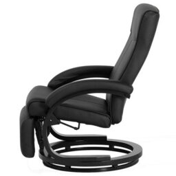 Beliani Recliner Chair Might With Footrest Faux Leather Black - thumbnail 7