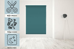 Caecus Blinds Made To Measure Blackout Roller Blind Teal 060Cm - thumbnail 2