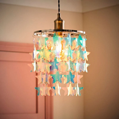 Valuelights Orla Iridescent Stars Ceiling Lamp Shade And Bulb - image 1