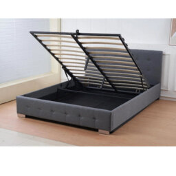Outdoor Living (NW) Ltd The Oslo Grey Linen Tufted Ottoman Bed Frame - King - thumbnail 4