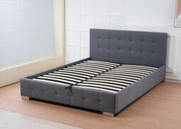 Outdoor Living (NW) Ltd The Oslo Grey Linen Tufted Ottoman Bed Frame - King - thumbnail 1