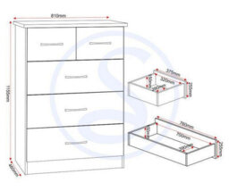 Seconique Nevada 4 Door 2 Drawer Mirrored Wardrobe Set White Gloss 2 Man Del - thumbnail 7