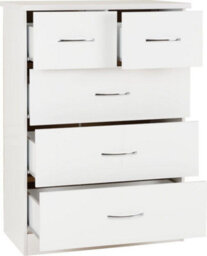 Seconique Nevada 4 Door 2 Drawer Mirrored Wardrobe Set White Gloss 2 Man Del - thumbnail 6