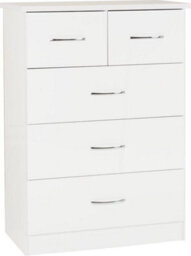 Seconique Nevada 4 Door 2 Drawer Mirrored Wardrobe Set White Gloss 2 Man Del - thumbnail 5