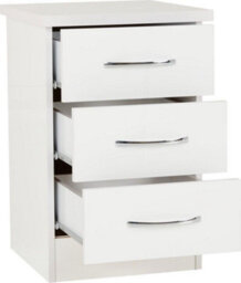 Seconique Nevada 4 Door 2 Drawer Mirrored Wardrobe Set White Gloss 2 Man Del - thumbnail 9