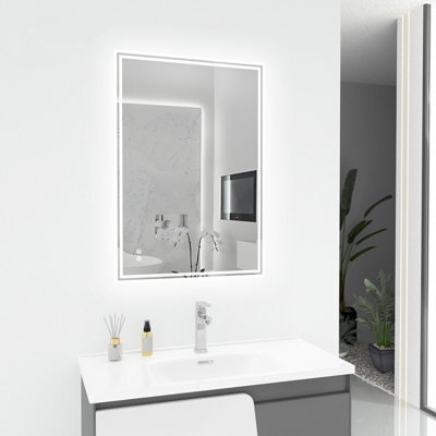 Plumbsys Bathroom Led Mirror 100X70Cm, With Anti-Fog, 3-Colours Dimmable, Touch Control&memory Function, Led Illuminated Mirror - image 1