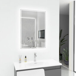 Plumbsys Bathroom Led Mirror 100X70Cm, With Anti-Fog, 3-Colours Dimmable, Touch Control&memory Function, Led Illuminated Mirror
