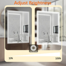 Plumbsys Bathroom Led Mirror 100X70Cm, With Anti-Fog, 3-Colours Dimmable, Touch Control&memory Function, Led Illuminated Mirror - thumbnail 4