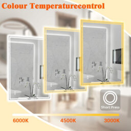 Plumbsys Bathroom Led Mirror 100X70Cm, With Anti-Fog, 3-Colours Dimmable, Touch Control&memory Function, Led Illuminated Mirror - thumbnail 3