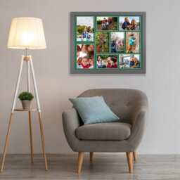 AK Frames 20X16 Dark Grey Sleek Multi Photo Frame With Emerald Mount - Holds 9 Apertures (2X) 7X5, (7X) 6X4 Photos - thumbnail 3