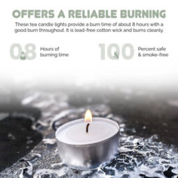 We Can Source It Ltd 400 White Unscented Tea Light Candles 8 Hour Burn Clean Burning Non Toxic Tealights For Weddings Parties Home - thumbnail 3