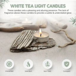 We Can Source It Ltd 400 White Unscented Tea Light Candles 8 Hour Burn Clean Burning Non Toxic Tealights For Weddings Parties Home - thumbnail 4