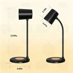 Amorly Led Desk Lamp With Bluetooth Speaker, 3 Color Light Dimmable Bedside Reading Lamp, 12 Led Table Light For Office & Bedroom, Black - thumbnail 7