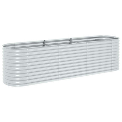 Berkfield Practical Garden Raised Bed 320X80X81 Cm Galvanised Steel Silver - image 1