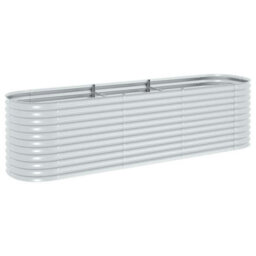 Berkfield Practical Garden Raised Bed 320X80X81 Cm Galvanised Steel Silver