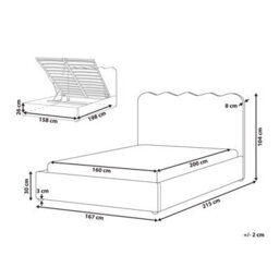 Beliani Ottoman Bed Boucle Nanterre 160 X 200 Cm (Eu King Size) Beige - thumbnail 3