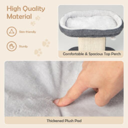 Costway 2-Tier Cat Tree For Indoor Cats Cat Tower Cat Bed W/ Scratching Post - thumbnail 7
