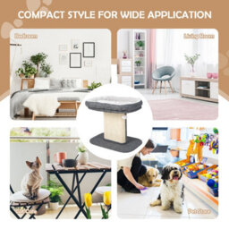 Costway 2-Tier Cat Tree For Indoor Cats Cat Tower Cat Bed W/ Scratching Post - thumbnail 5