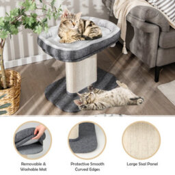 Costway 2-Tier Cat Tree For Indoor Cats Cat Tower Cat Bed W/ Scratching Post - thumbnail 9