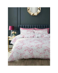 Velosso Pink Marble Duvet Cover And Pillowcase Set Single - thumbnail 2