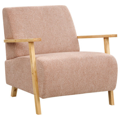 Beliani Retro Armchair Lesja Fabric Pink - image 1