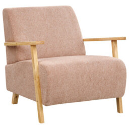 Beliani Retro Armchair Lesja Fabric Pink - thumbnail 1