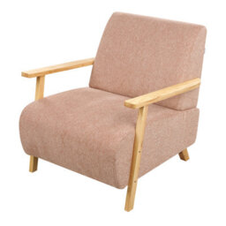 Beliani Retro Armchair Lesja Fabric Pink - thumbnail 6