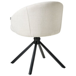 Beliani Set Of 2 Dining Chairs Swivel Ovalo Fabric Off-White - thumbnail 6