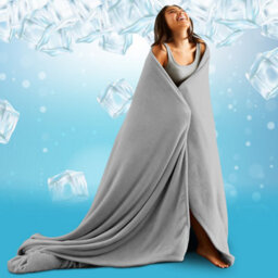 Ameha Fleece Plain Blanket, Lightweight & Reversible Throw For Travel, Bed & Sofa Blanket, Silver Super King 230X270Cm - thumbnail 3