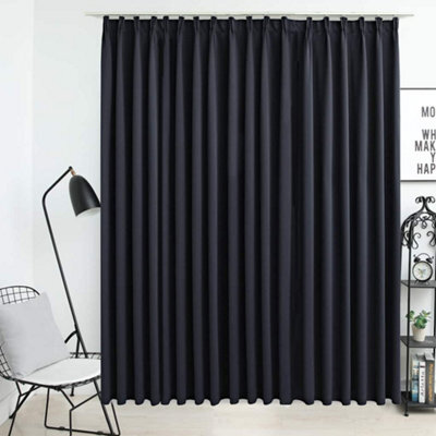 Berkfield Blackout Curtain With Hooks Black 290X245 Cm - image 1