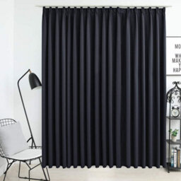 Berkfield Blackout Curtain With Hooks Black 290X245 Cm - thumbnail 1