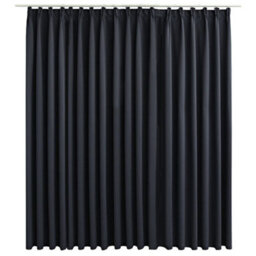 Berkfield Blackout Curtain With Hooks Black 290X245 Cm - thumbnail 2