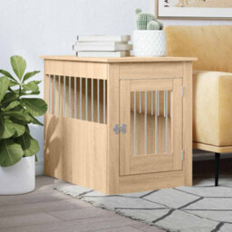 Walplus Sonoma Oak Dog Crate Furniture 55X80X68Cm Engineered Wood End Table - thumbnail 1