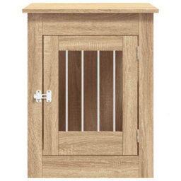 Walplus Sonoma Oak Dog Crate Furniture 55X80X68Cm Engineered Wood End Table - thumbnail 7