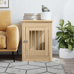 Walplus Sonoma Oak Dog Crate Furniture 55X80X68Cm Engineered Wood End Table - thumbnail 3