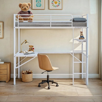 Bunk Single High Sleeper Bed With Gaming Desk Gaming Bed - image 1