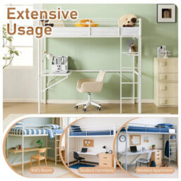 Bunk Single High Sleeper Bed With Gaming Desk Gaming Bed - thumbnail 5