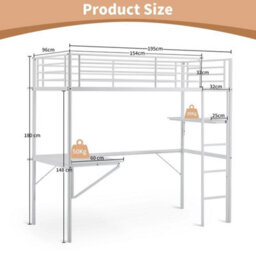 Bunk Single High Sleeper Bed With Gaming Desk Gaming Bed - thumbnail 2