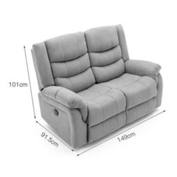 More4Homes Seattle Electric Fabric Recliner 2 Seater Sofa - thumbnail 7