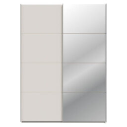 Furnipol Sophistispace 150L Sliding Mirror Wardrobe Large 2 Door Freestanding Bedroom Storage Cupboard White - thumbnail 4