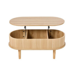 Natural Wooden Coffee Table With Storage Lift Up Top Coffee Table For Living Room - thumbnail 4